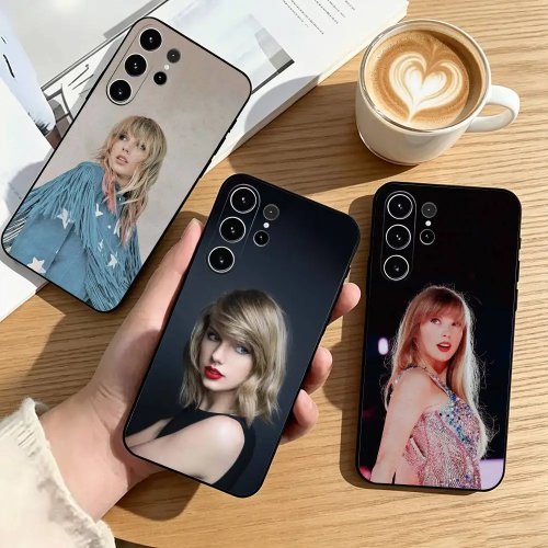 Funda de móvil de Taylor Swift para Samsung S25, S24, S21, S22, S23, S30, Ultra, S20, Plus, Fe, silicona suave negro