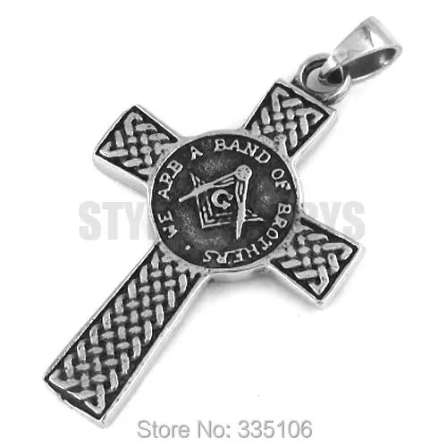 Classic Masonic Pendant Celtic Knot Cross Pendant Stainless Steel Religious Virgin Mary Biker Men Jewelry Gift SWP0246