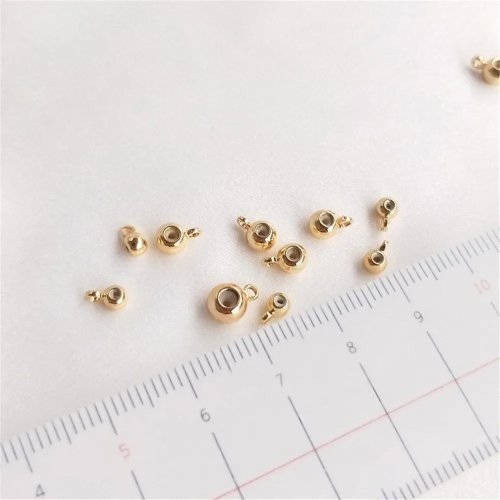 14K 골드 DIY 팔찌, 조절 가능한 주판 비즈 체인 및 실리콘 플러그