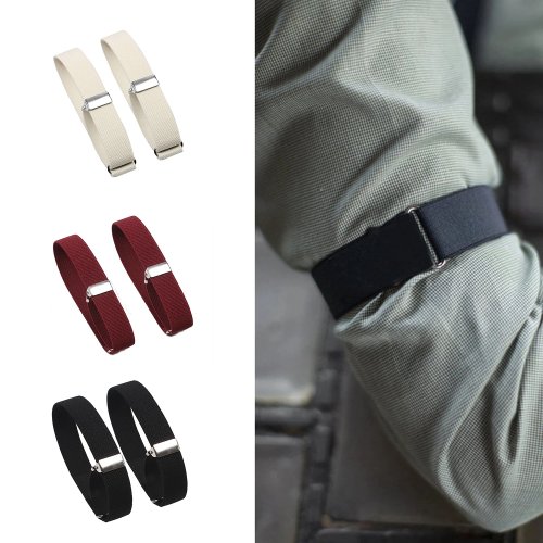1 Paar Elastische Verstelbare Mouwhouders Anti-Slip