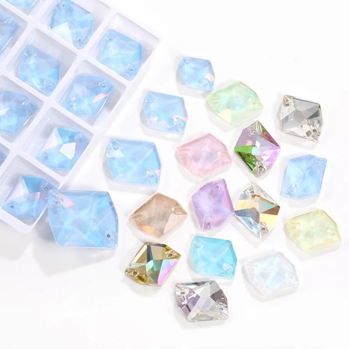 Hạt cườm thủy tinh K9 khâu trên, mặt phẳng, màu mocha, đá pha lê rời để trang trí DIY váy cưới