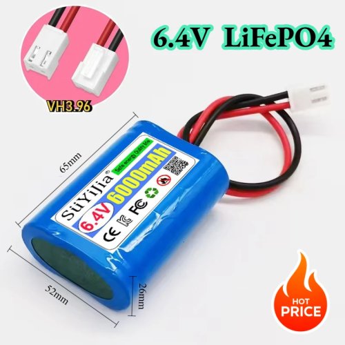 Pacco di batterie LiFePO4 6000mAh 6,4V per alimentazione di emergenza citofono ascensore