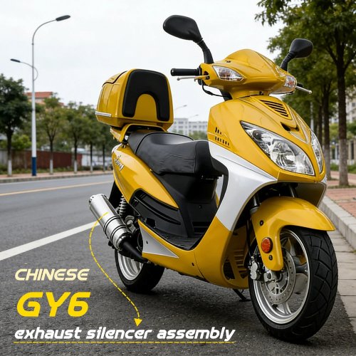 中国GY6スクーター・モペット用マフラーアセンブリ（鉄・アルミニウム製）