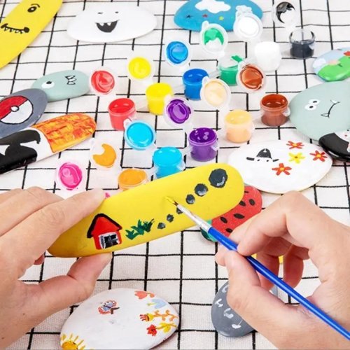 Pietre impilabili non verniciate grandi per pittura bambini fai da te