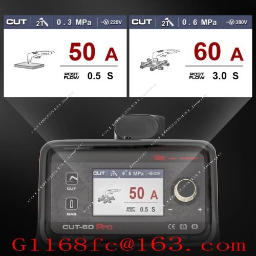 プラズマカッター CUT-60 PRO CNC, 220V/440V, 単相/三相, LCD表示, パイロットアーク非HF