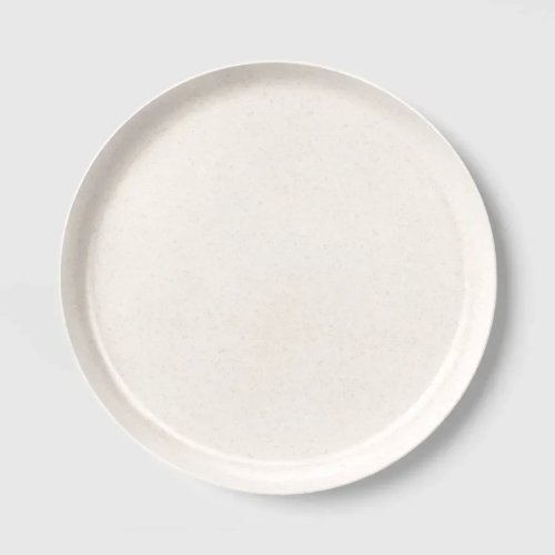 Dinerbord van gerecycled polypropyleen met natuurlijke spikkel