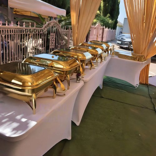 Fuente térmica eléctrica 9L acero inoxidable dorado para buffet de hoteles, restaurantes y banquetes