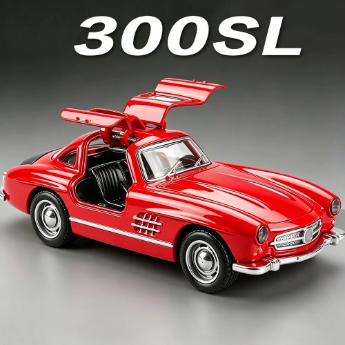 1:36 스케일 메르세데스-벤츠 300SL 다이캐스트 모델카, 도어 개폐, 푸시백 장난감, 빈티지 스포츠카, 컬렉터블