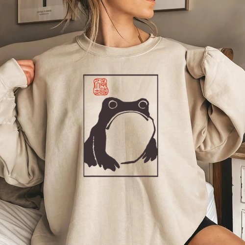 Frosch Sweatshirt im japanischen Stil - Lustiger Hoodie für Froschliebhaber (Matsumoto Hoji Kunst)