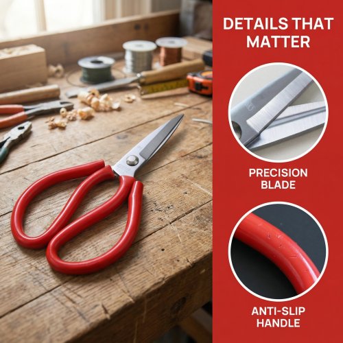 Gunting Seng Baja SK5 Heavy Duty dengan Gagang Anti Slip - Multifungsi untuk Memotong Lembaran Logam, Karton, Kulit, Kerajinan, Bengkel Rumah