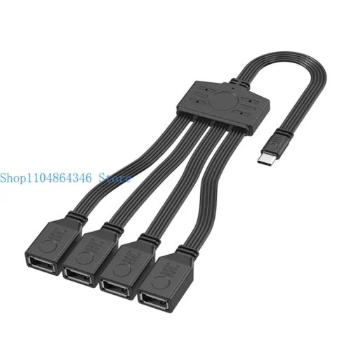كابل مقسم USB C مع منفذ USB 2.0 للشحن السريع وتوصيل الأجهزة بأجهزة الكمبيوتر والأجهزة المحمولة