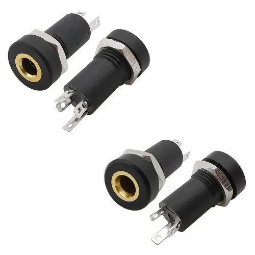 3,5 mm Klinkenbuchse, 3/4-polig, Stereo, vergoldet, Kopfhörer-Buchse PJ392A mit Mutter