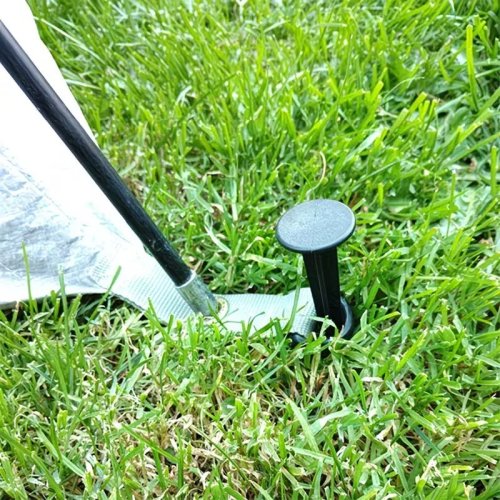 12 unid. Estacas de plástico para fixar rede de sombreamento e tecido anti-ervas - Acessórios de jardim para estufa, pomar