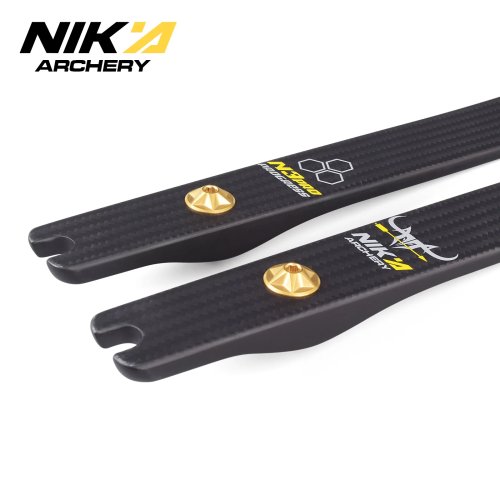 NIKA ARCHERY 1ペア プロN3 66-70''@25H 24-50LBS ドロウウェイト スモールブルロゴ 100% カーボンファイバー アーチェリーリム