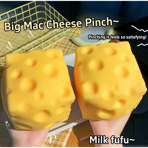Zabawka Squeeze Ser 5CM Ekstra Duża Ser Squishy Fidget Toy Wolne Odbijanie Kształtna Kulka Antystresowa dla Dorosłych Prezent