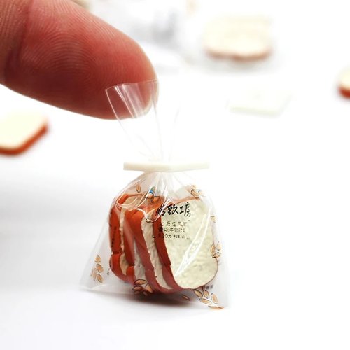Set Miniatur Roti dan Toast untuk Rumah Boneka (Skala 1:12), Model Makanan Mini, Aksesori Dapur, Mainan Anak-Anak