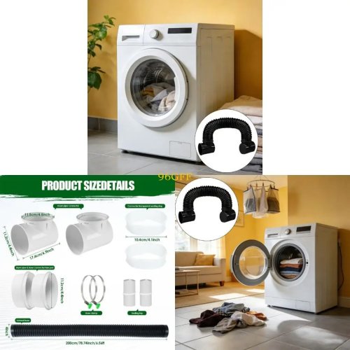 Manguera de desagüe para electrodomésticos de 90° con refuerzo metálico para espacios reducidos - 96GF