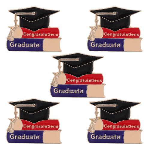 Set da 5 spille da risvolto per laurea 2026, distintivo scolastico, spilla elegante, spilla a smalto per diploma, regalo per festa di laurea per studenti