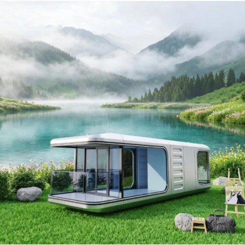 Casa contenedor prefabricada personalizable y extensible, panel sándwich, fácil de trasladar, diseño transpirable para hogar y vila