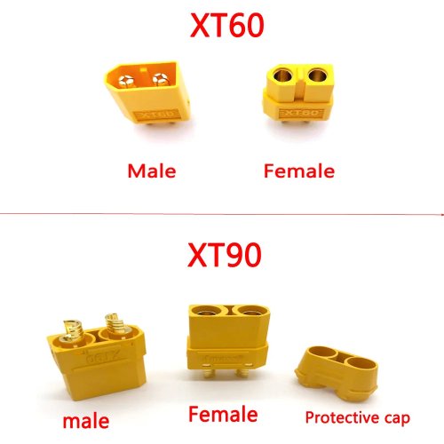 Konektor Baterai XT60 XT90 XH60H-M 1 Pasang Male Female dengan Housing, Banana Plug Emas untuk RC