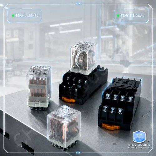 CHIMU INDUSTRIAL HH54P MY4NJ Small Intermediate Relay 14 Pin 4NO 4NC with Indicator Light AC/DC Coil Voltage for Industrial