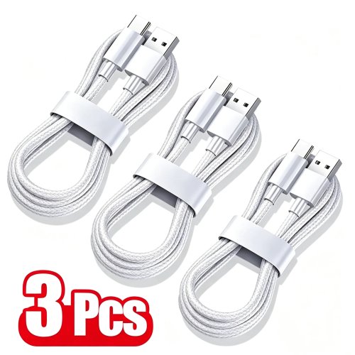 ชุด 3 เส้น สาย USB Type-C ชาร์จเร็วสุดและข้อมูล สำหรับ Samsung, Huawei, Xiaomi, Redmi
