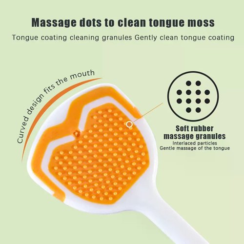 Limpador de língua de silicone macio, escova lingual para hálito fresco, higiene oral (1/5 un.)