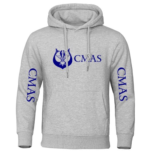 Hoodie Pria Warna Polos Logo CMAS Scuba Diving 2025 Musim Semi dan Gugur