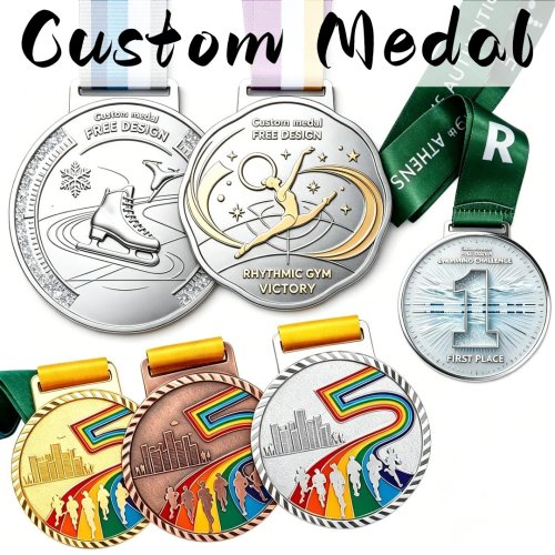 Medaglia sportiva personalizzata oro argento bronzo metallo premio corsa ginnastica pattinaggio nuoto souvenir competizione