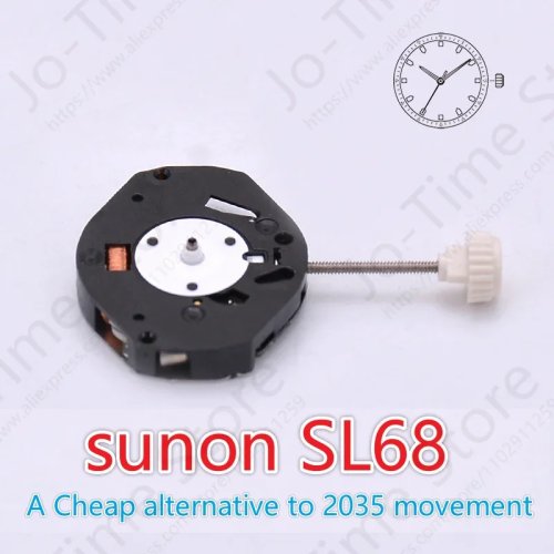 حركة ساعة كوارتز Sunon SL68 لعرض التاريخ 2035، نهاية العمر، قطعة إصلاح ساعة بأسعار معقولة