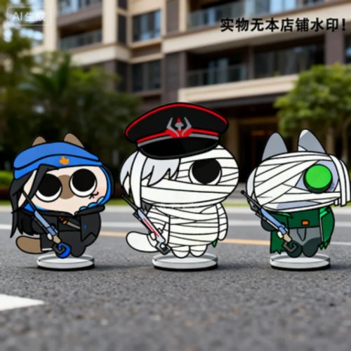 Chaveiro de acrílico de dupla face da Overwatch para mochila - Forma humana colorida e vibrante