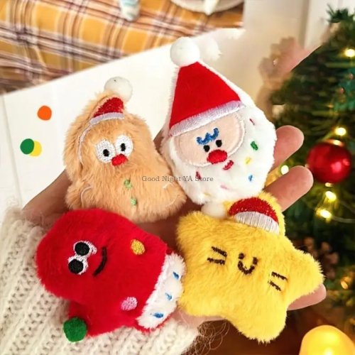 Weihnachtliche Plüsch-Brosche für Kleidung und Taschen – Festliches Deko-Accessoire
