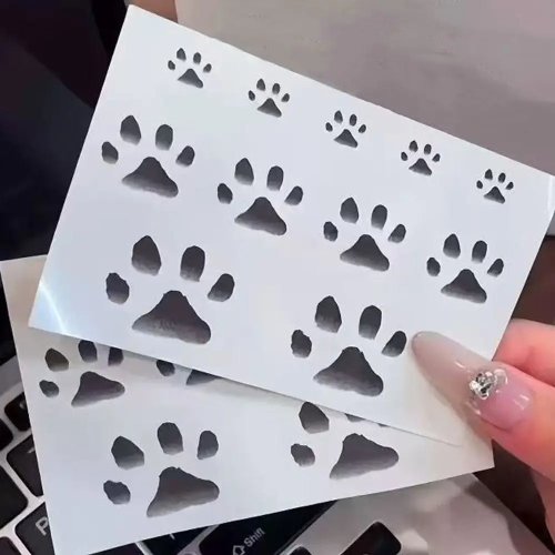 열변색 고양이 발바닥 임시 타투 방수 바디아트 데칼