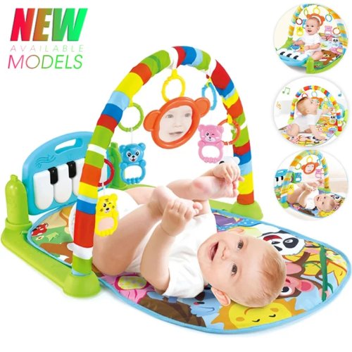 Baby Music Activity Gym Play Mat with Piano, Infant Tummy Time & Crawling Game Pad, Newborn Gift