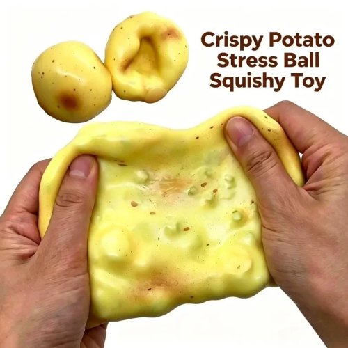 ลูกบอลคลายเครียด Squishy มันฝรั่งกรุบกรอบ ASMR ของเล่นฟิดเจ็ตบีบมือทำด้วยมือไส้เม็ดบีดส์ บรรเทาความวิตกกังวลสำหรับผู้ใหญ่