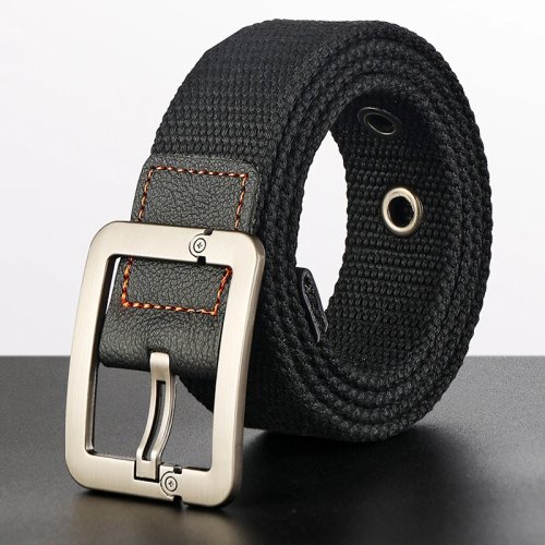 Unisex Canvas-Webgürtel mit Dornschließe – Freizeitgürtel für Outdoor & Militärtraining, für Damen & Herren