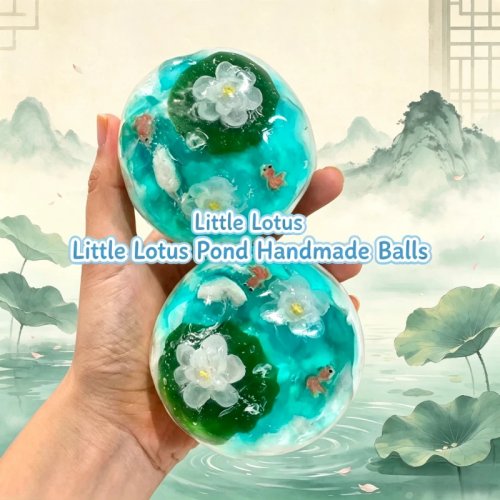 Little Lotus Pond Squishy Stress Ball - Crunchy Soft Gel Fidget Toy with Snow Stepping Sound for Adults