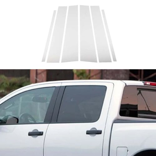 Calcomanías decorativas para pilar B/C y ventana para Nissan Titan 2004-2015, PC electroplatado plata brillante