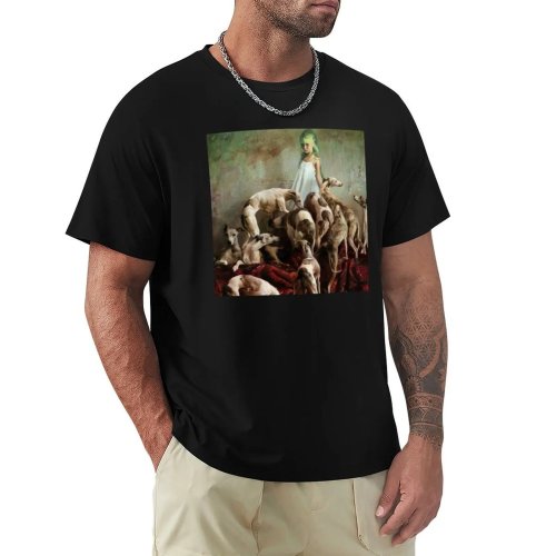 เสื้อยืดผู้ชายลายกราฟิกทันสมัยของ Guillermo Lorca Garcia - หญิงสาวและสุนัข