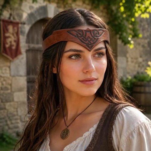 Mittelalterliches Wikinger-Stirnband mit keltischem Knotenmuster, verstellbar, Vintage-Cosplay-Kopfbedeckung für Halloween & Renaissance-Märkte
