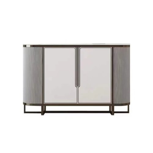 Marmeren halkast, massief houten decoratieve scheidingskast, modern minimalistische multifunctionele wandkast voor restaurant