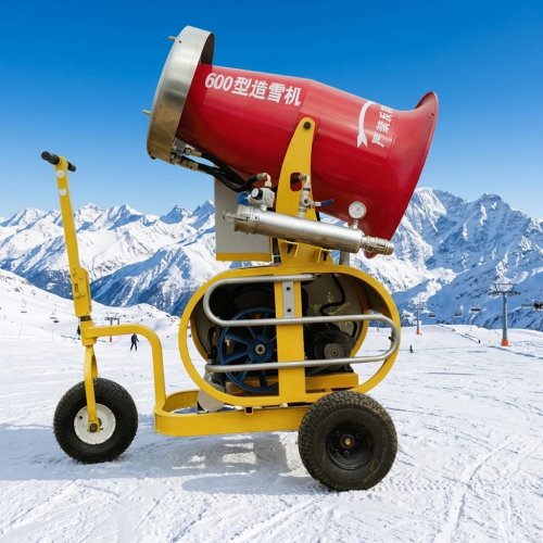 CE-gecertificeerde, aanpasbare sneeuwmachine voor skigebieden – sneeuwkanon met versnellingsbak, motor en ventilatorbehuizing