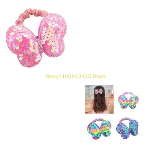 Sequin Butterfly Hair Scrunchy for Bun – 2000s Retro Hair Tie for Women