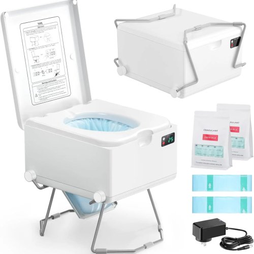 Droog toilet – waterloos, geurloos, zelfstandig | Oplaadbaar draagbaar toilet voor campers, busjes, boten, tiny houses, off-grid