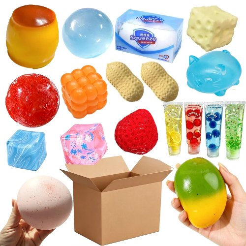 Palla Antistress Frutta Squishy Giocattolo Fidget Sensoriale ASMR - Formaggio Arachide Morbido per Adulti