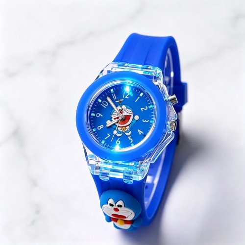Đồng hồ trẻ em Doraemon hoạt hình silicon phát sáng đồng hồ thạch anh cho bé trai bé gái học sinh quà tặng
