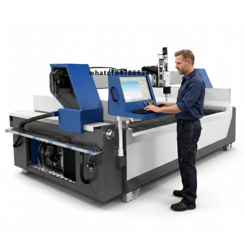 YUANLI 3-assige waterstraalsnijmachine met PLC-besturing, 30kW, 380V/415V/220V multifunctioneel