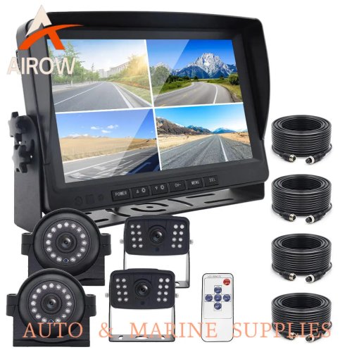 Airow Auto Kamera Mundur Nirkabel untuk Caravan, Truk, RV - Sistem Parkir Tampilan Belakang/Samping dengan Monitor, IP68 Tahan Air