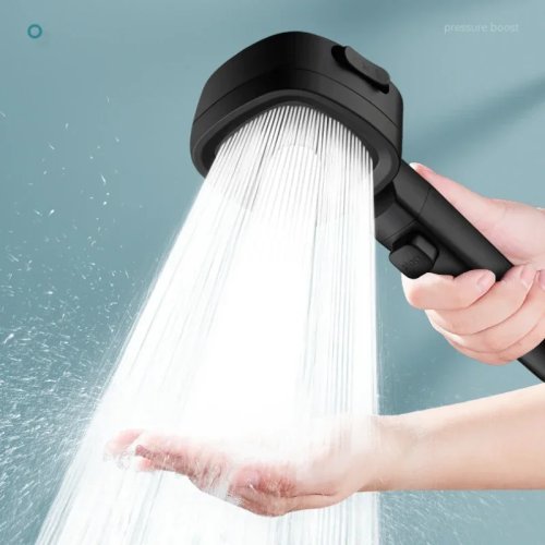 High Pressure Shower Head 3 Modes Adjustable Water Saving with One-Key Stop Massage Sprayer Bathroom Accessory
