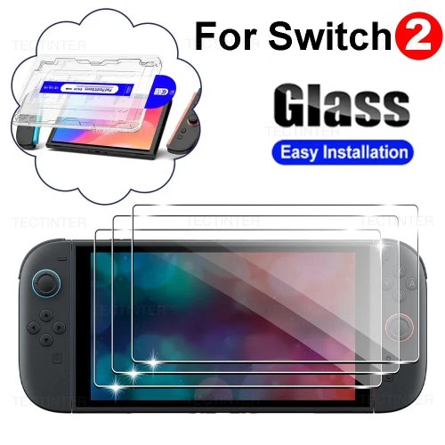 Screen Protector for Nintendo Switch 2, Auto Alignment Frame, Tempered Glass